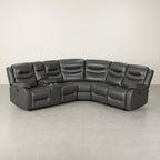 Silverdale Air Leather Electric Recliner Corner Sofa - Grey