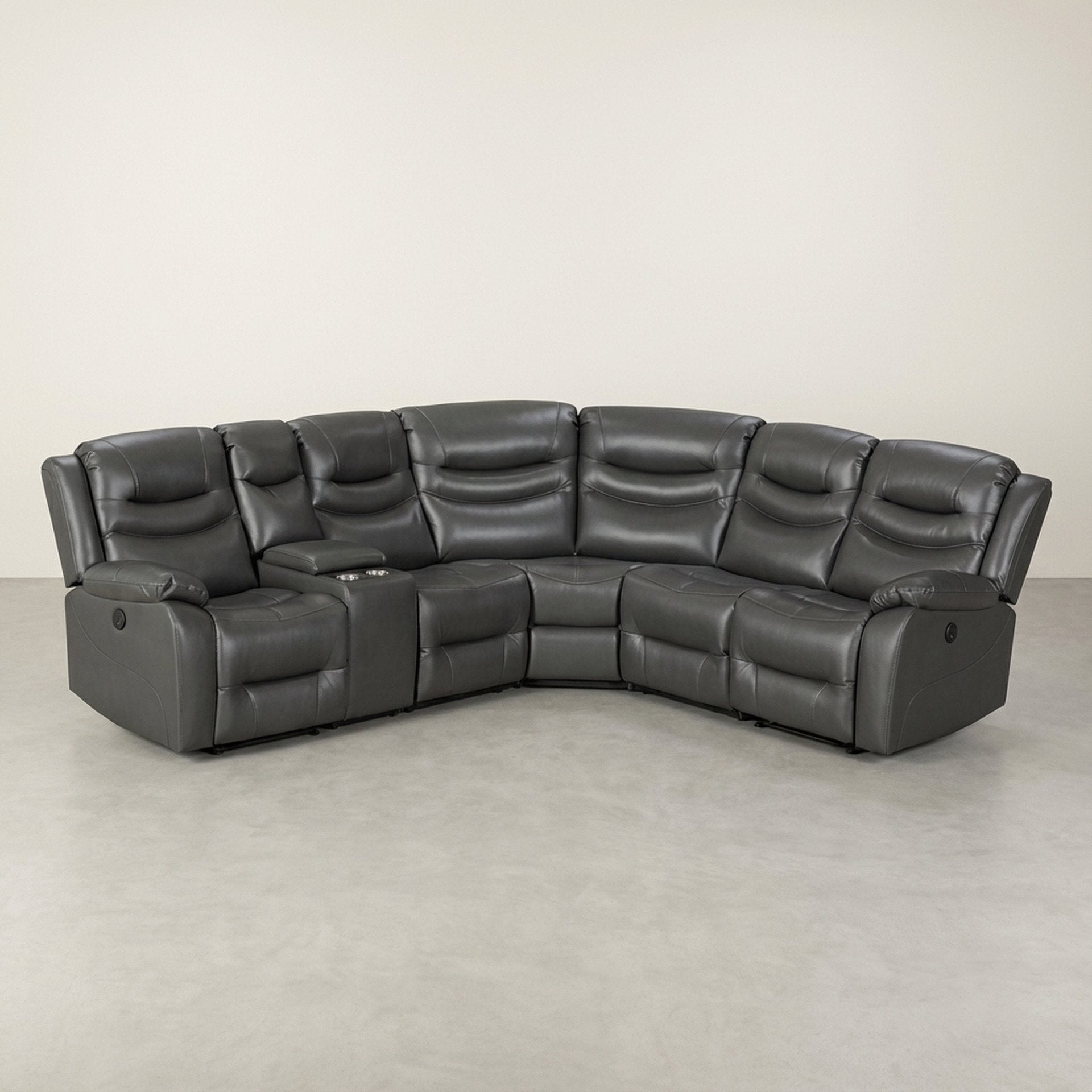 Silverdale Air Leather Electric Recliner Corner Sofa - Grey