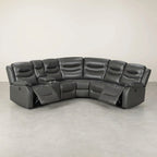 Silverdale Air Leather Electric Recliner Corner Sofa - Grey