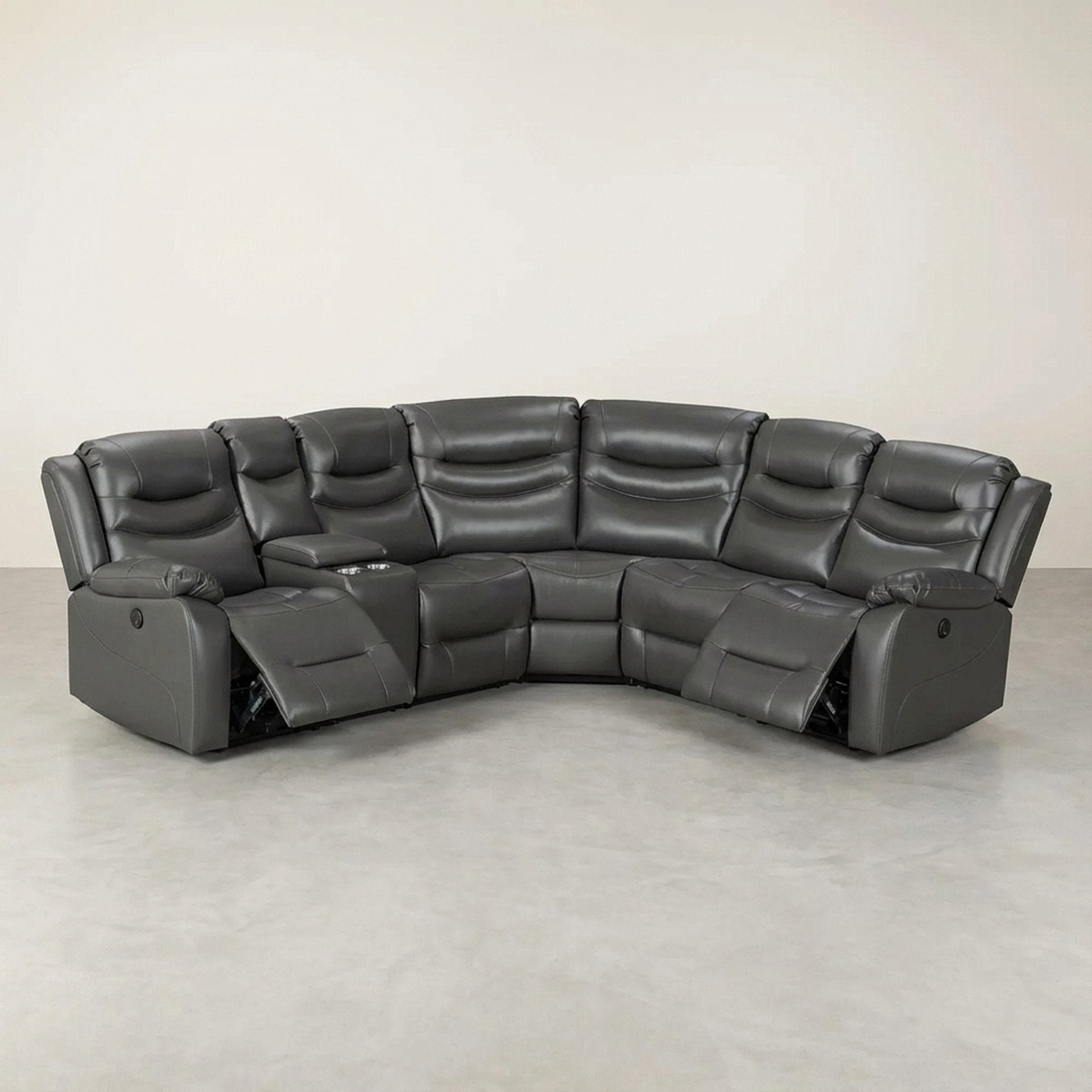 Silverdale Air Leather Electric Recliner Corner Sofa - Grey