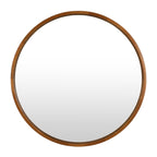 Echo Round Wooden Framed Wall Mirror 95cm - Dark Wood