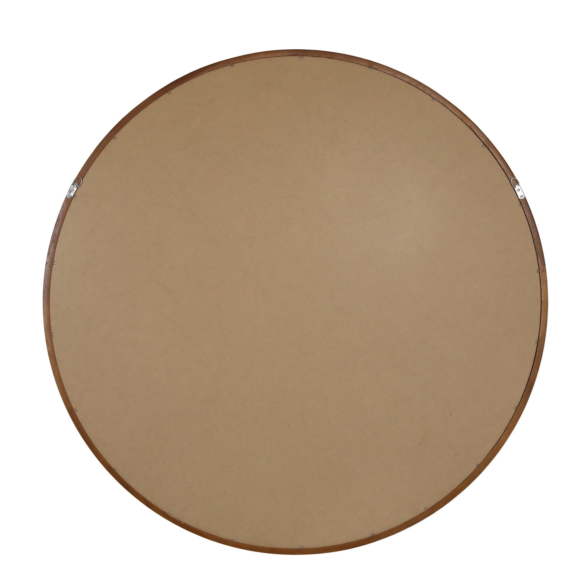 Echo Round Wooden Framed Wall Mirror 95cm - Dark Wood