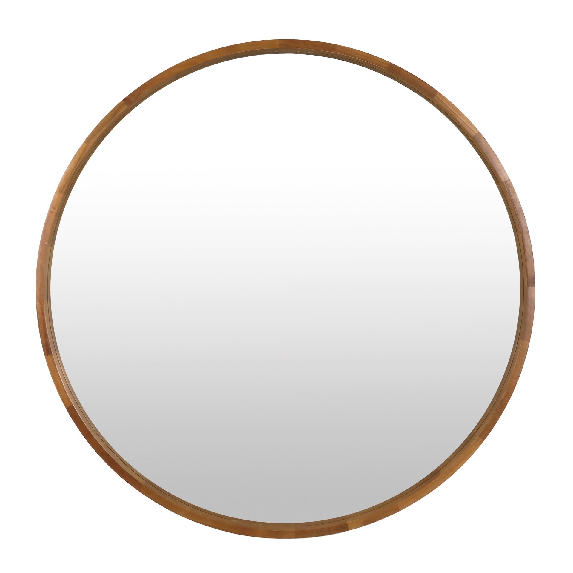 Echo Round Wooden Framed Wall Mirror 120cm - Dark Wood