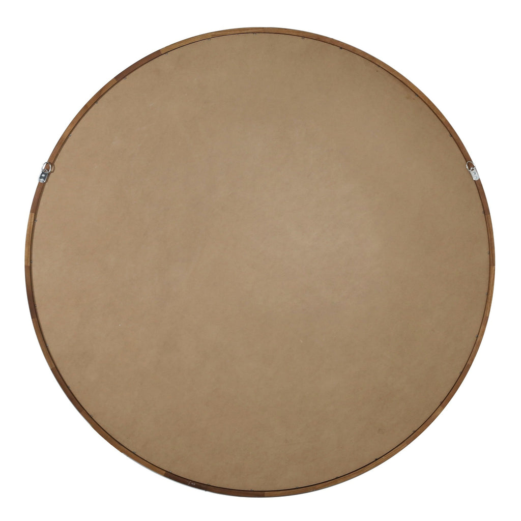 Echo Round Wooden Framed Wall Mirror 120cm - Dark Wood
