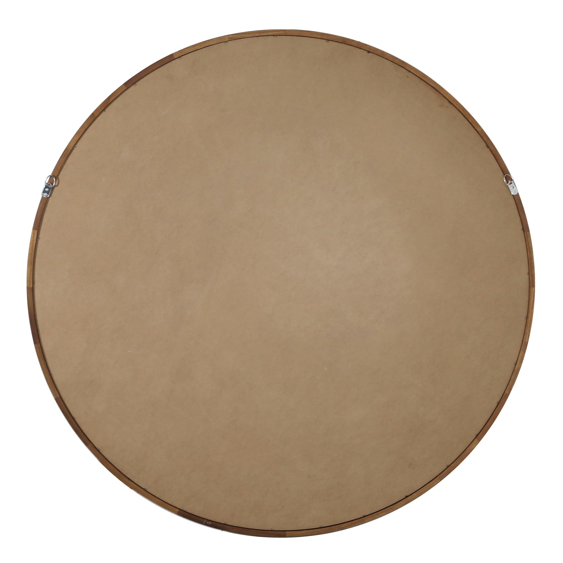 Echo Round Wooden Framed Wall Mirror 120cm - Dark Wood