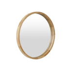 Echo Round Wooden Framed Wall Mirror 60cm - Light Wood