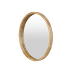 Echo Round Wooden Framed Wall Mirror 60cm - Light Wood