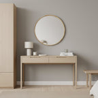 Echo Round Wooden Framed Wall Mirror 60cm - Light Wood