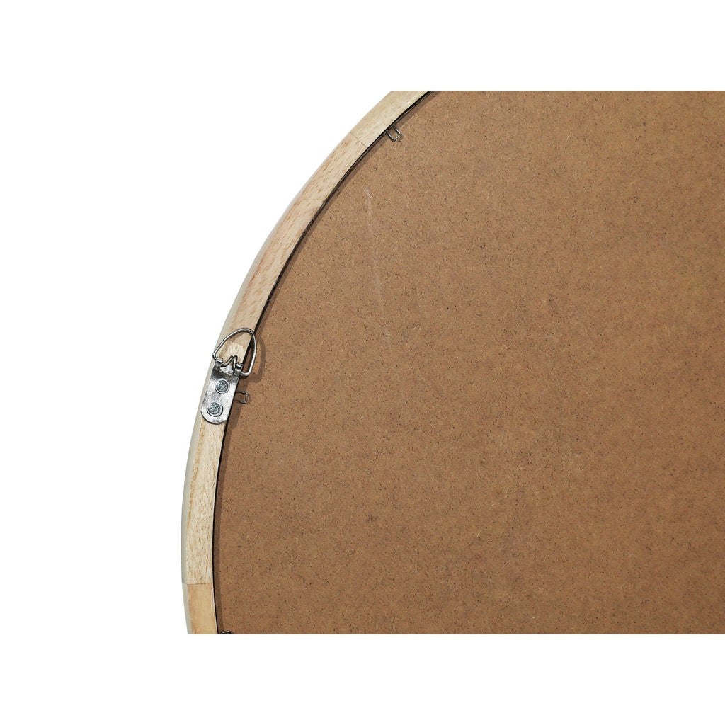 Echo Round Wooden Framed Wall Mirror 60cm - Light Wood