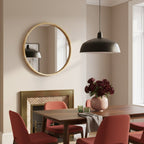 Echo Round Wooden Framed Wall Mirror 80cm - Light Wood