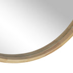 Echo Round Wooden Framed Wall Mirror 80cm - Light Wood