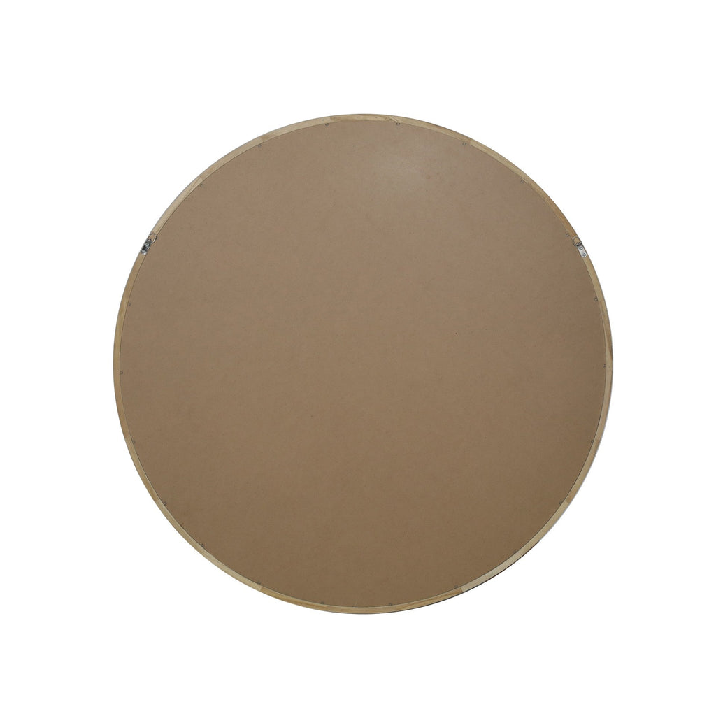 Echo Round Wooden Framed Wall Mirror 95cm - Light Wood