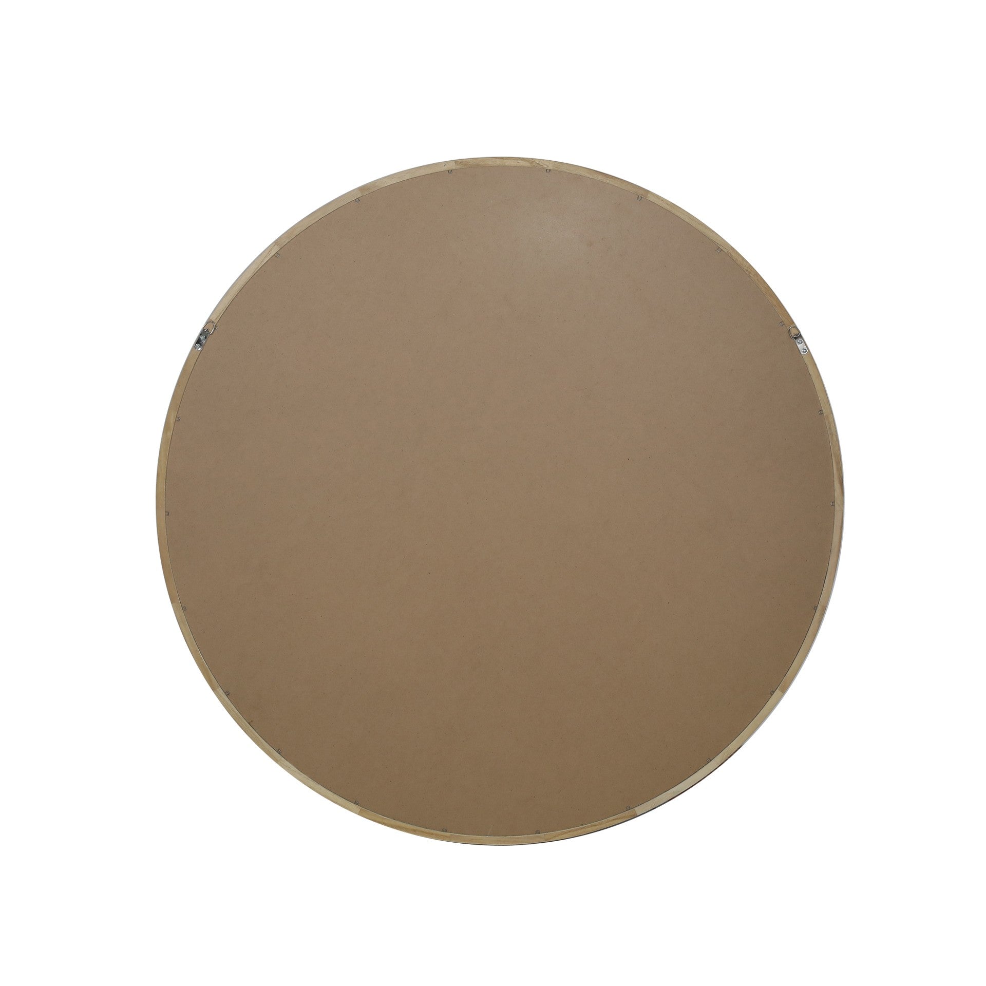 Echo Round Wooden Framed Wall Mirror 95cm - Light Wood