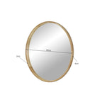Echo Round Wooden Framed Wall Mirror 95cm - Light Wood
