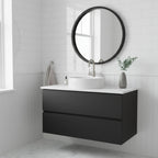 Echo Round Wooden Framed Wall Mirror 60cm - Black