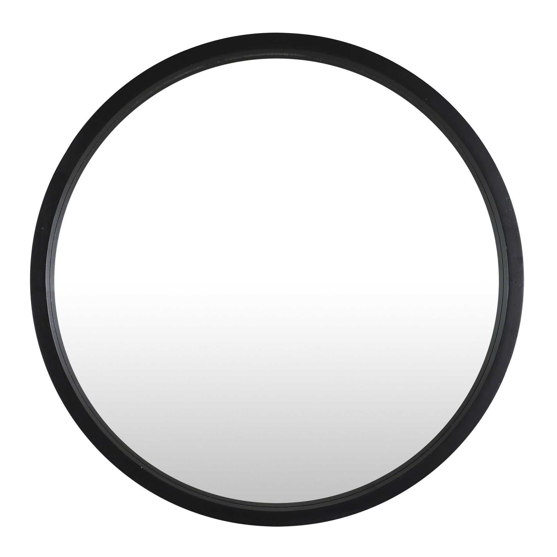 Echo Round Wooden Framed Wall Mirror 60cm - Black
