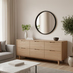 Echo Round Wooden Framed Wall Mirror 60cm - Black