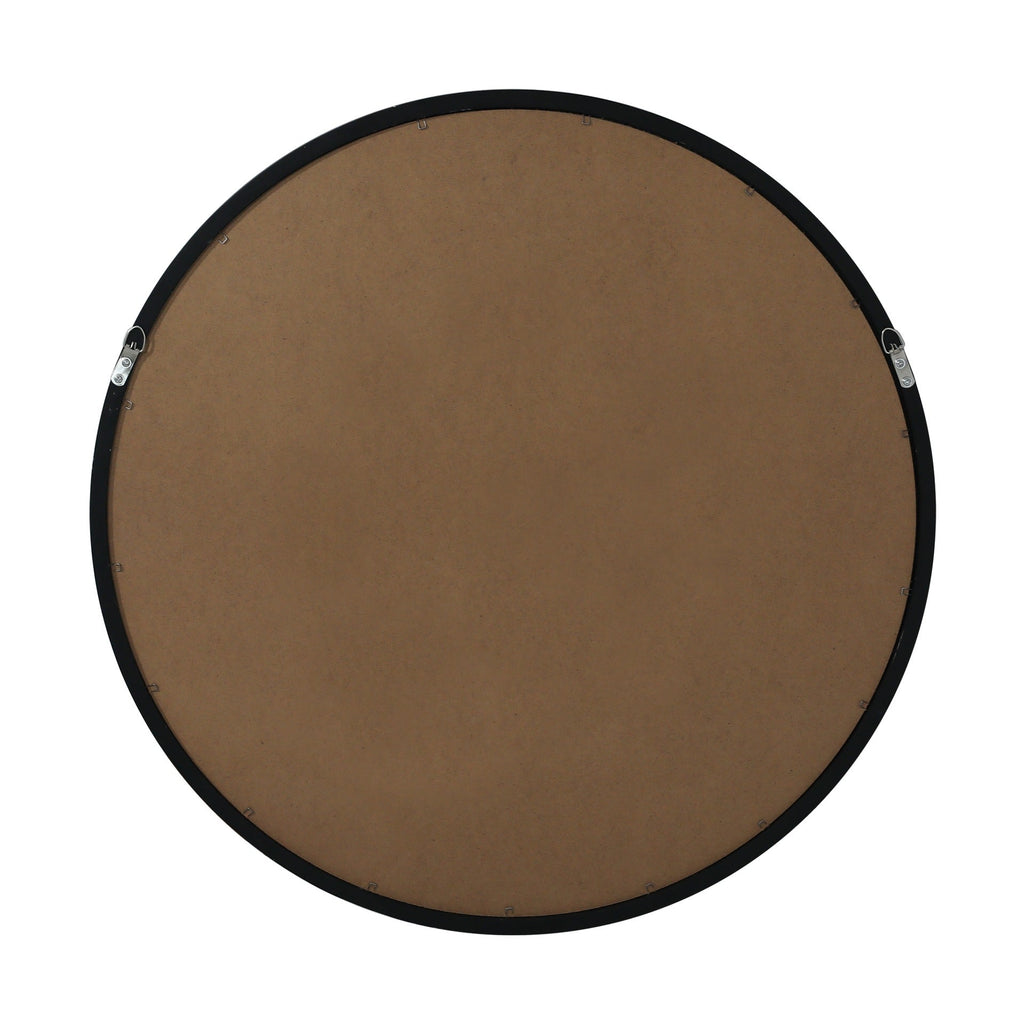Echo Round Wooden Framed Wall Mirror 60cm - Black