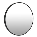 Noir Round Wooden Wall Mirror 50cm - Black