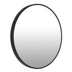 Noir Round Wooden Wall Mirror 50cm - Black