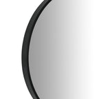 Noir Round Wooden Wall Mirror 50cm - Black