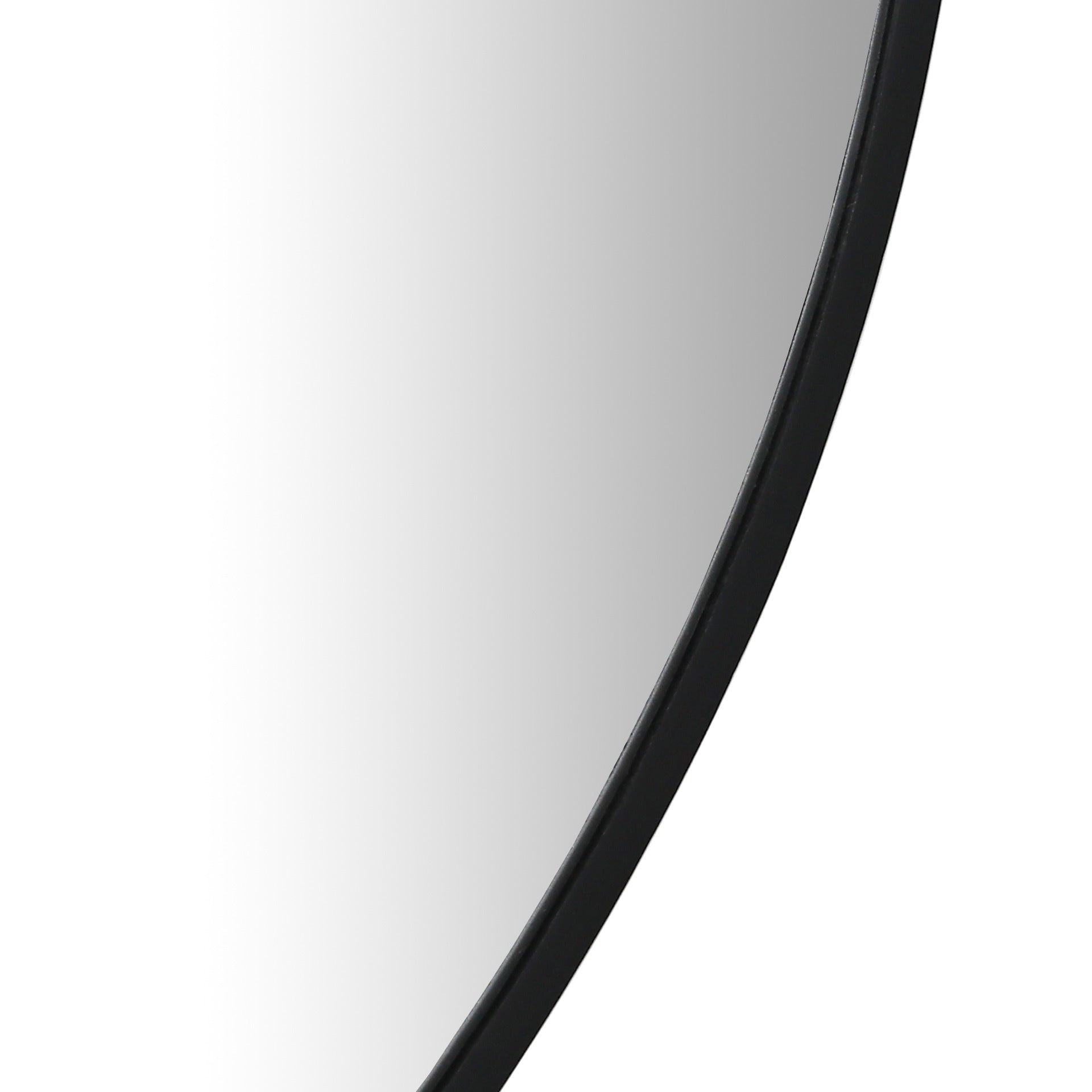 Noir Round Wooden Wall Mirror 50cm - Black