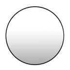 Noir Round Wooden Wall Mirror 60cm - Black
