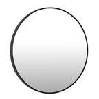 Noir Round Wooden Wall Mirror 60cm - Black