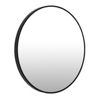 Noir Round Wooden Wall Mirror 60cm - Black