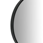 Noir Round Wooden Wall Mirror 60cm - Black