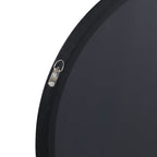 Noir Round Wooden Wall Mirror 60cm - Black