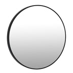 Noir Round Wooden Wall Mirror 80cm - Black