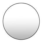 Noir Round Wooden Wall Mirror 90cm - Black