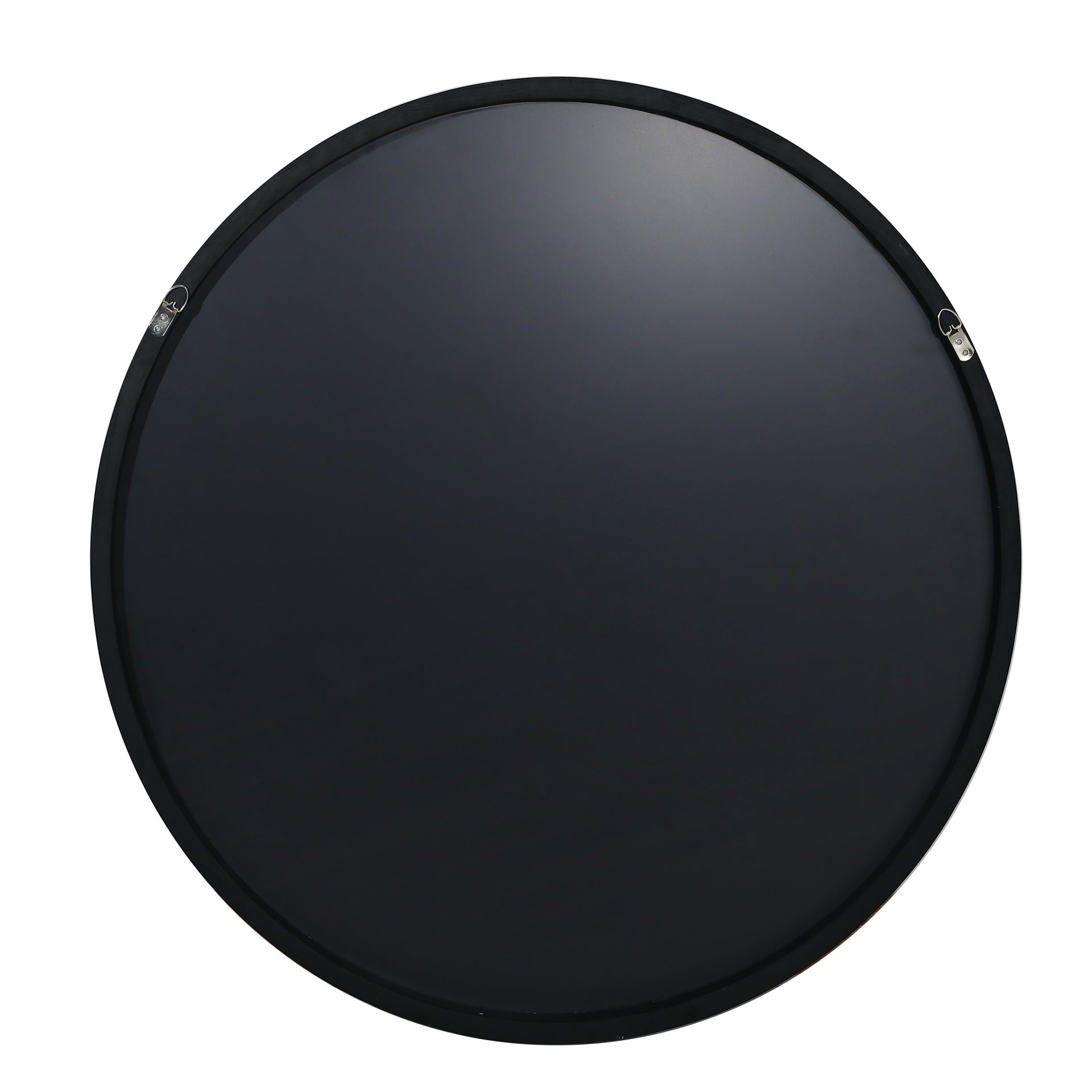 Noir Round Wooden Wall Mirror 90cm - Black