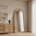 Halo Arched Full Length Mirror 180cm - Light Wood