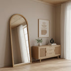 Halo Arched Full Length Mirror 180cm - Light Wood