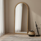 Halo Arched Full Length Mirror 180cm - Light Wood