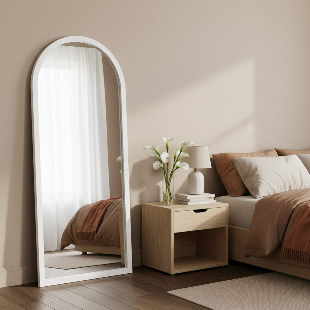 Halo Arched Full Length Mirror 180cm - White
