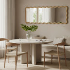 Ripple Wavy Wooden Full Length Mirror 160cm - Light Wood