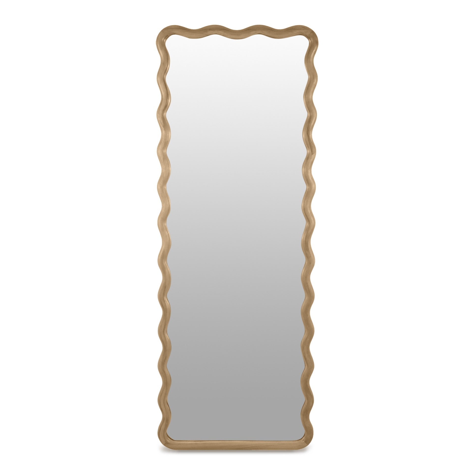 Ripple Wavy Wooden Full Length Mirror 160cm - Light Wood