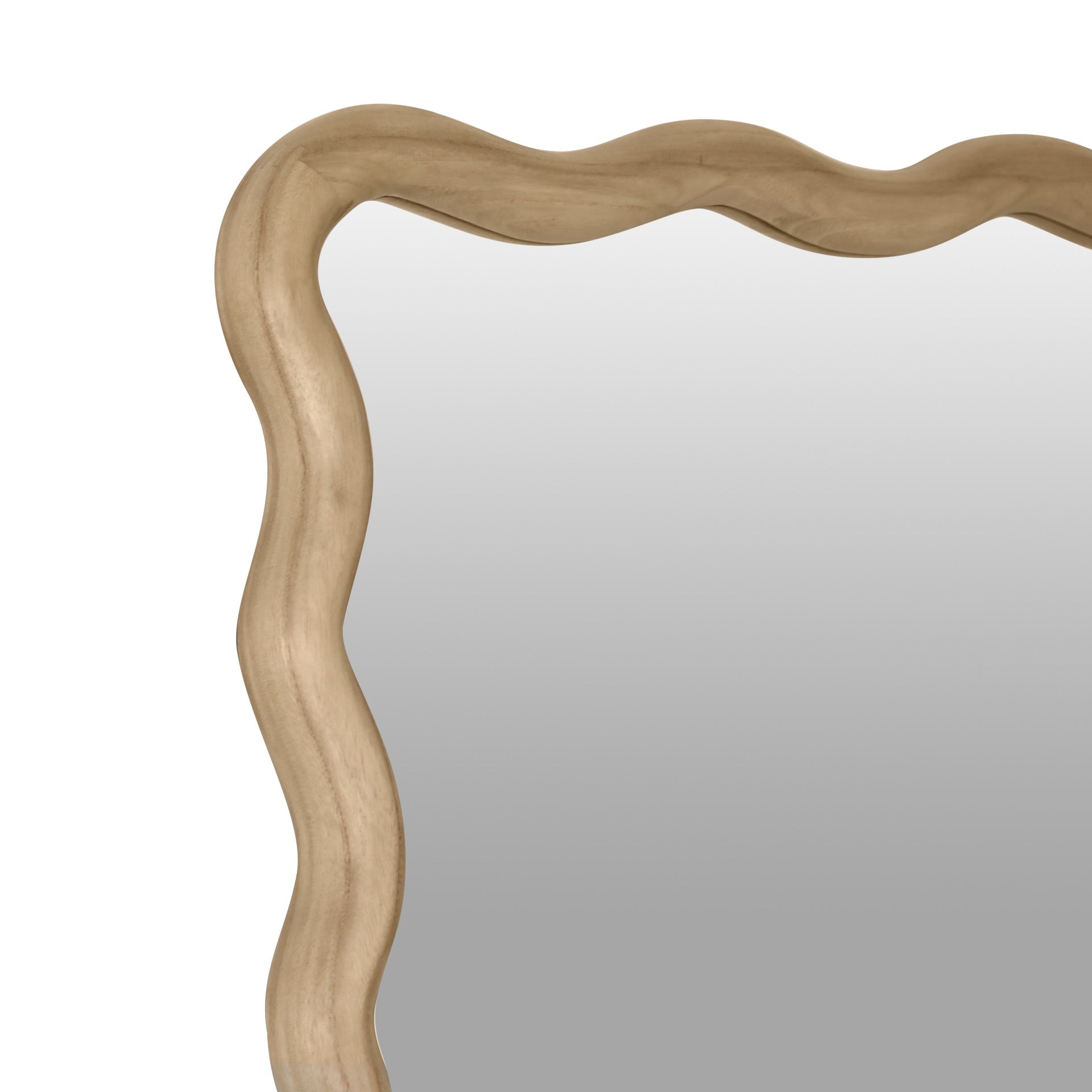 Ripple Wavy Wooden Full Length Mirror 160cm - Light Wood
