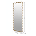 Ripple Wavy Wooden Full Length Mirror 160cm - Light Wood