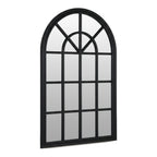 Lattice Arched Wooden Mirror 120cm - Black