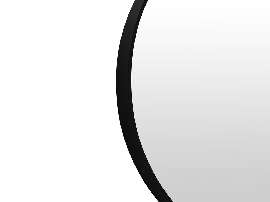 Aura Round Metal Framed Wall Mirror 90cm - Black
