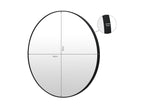 Aura Round Metal Framed Wall Mirror 90cm - Black