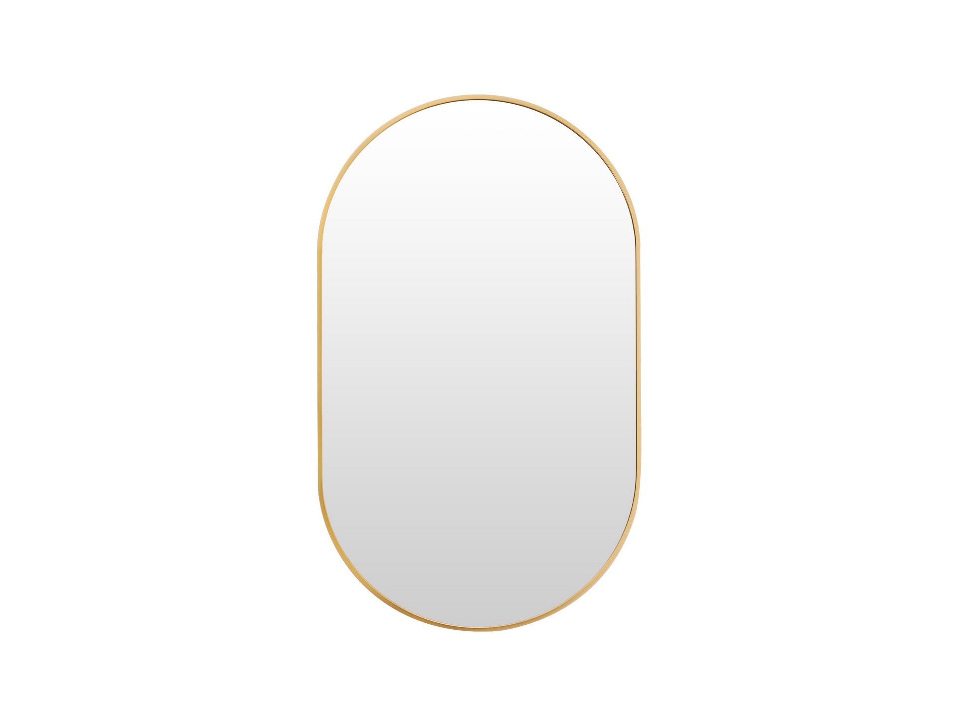 Luna Oval Metal Framed Wall Mirror - Gold