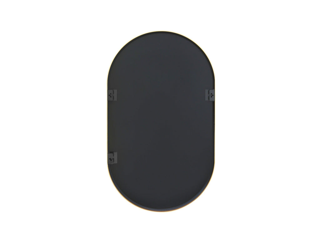 Luna Oval Metal Framed Wall Mirror - Gold