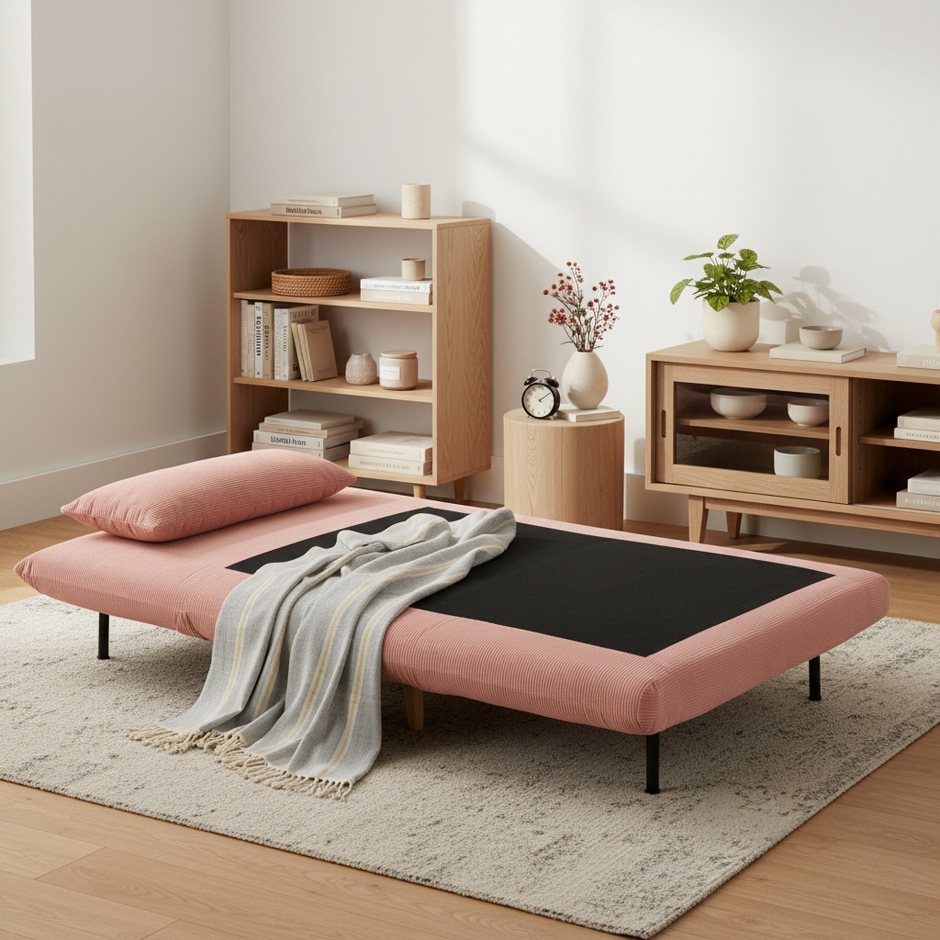 Hastings 1 Seater Fold-Out Sofa Bed - Pink