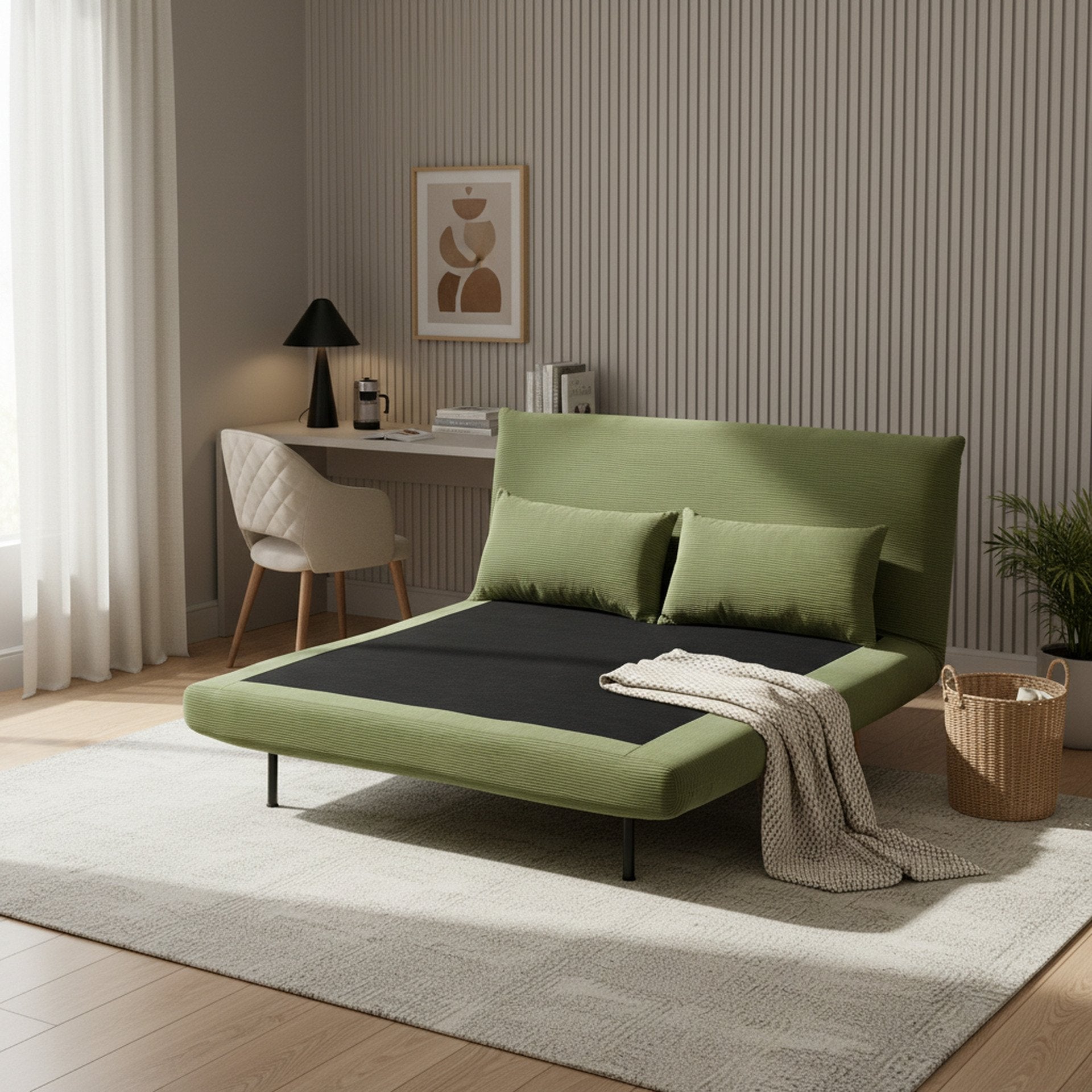 Hastings 2 Seater Fold-Out Sofa Bed - Olive