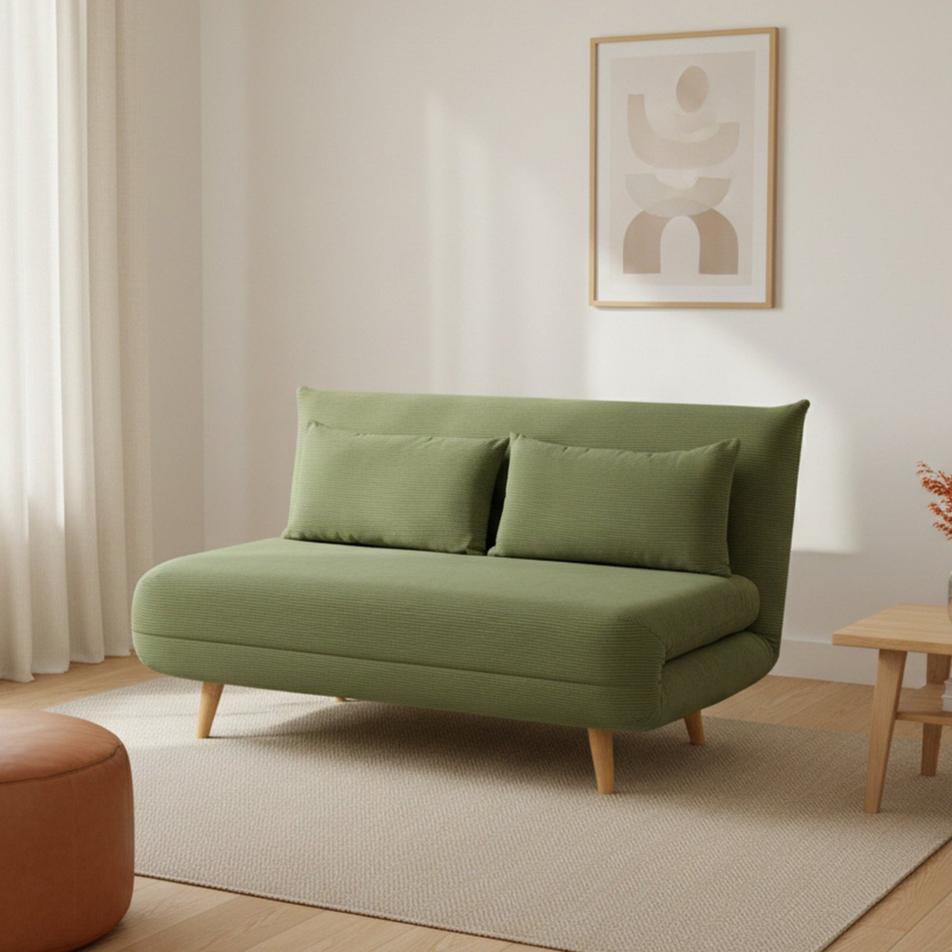 Hastings 2 Seater Fold-Out Sofa Bed - Olive